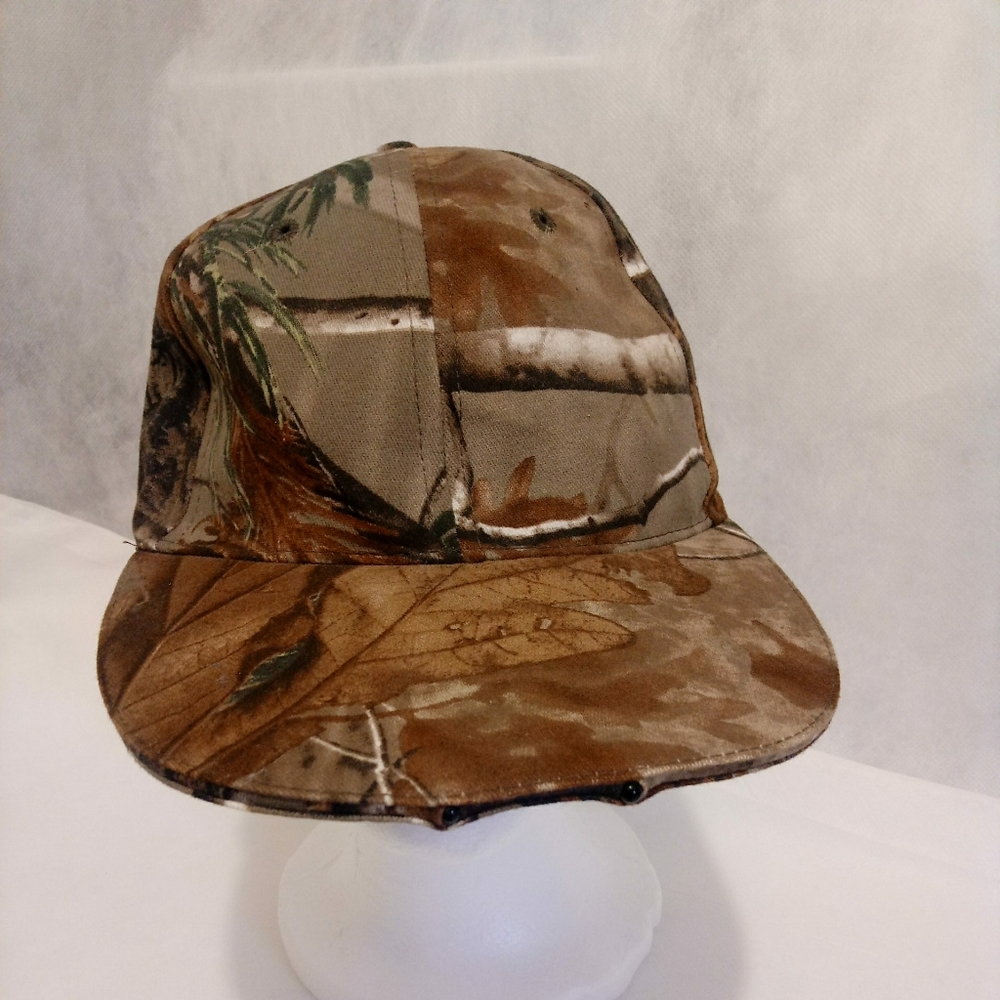 Panther Bison Baseball Cap Camo Print With 2 Led Lights EUC Vented